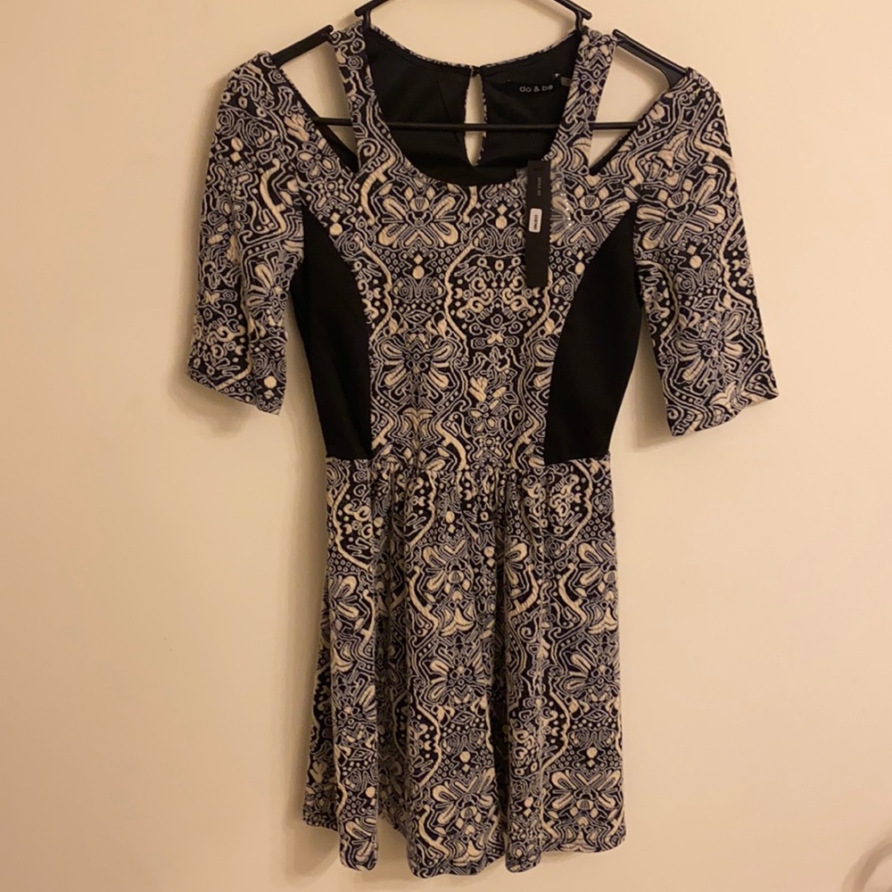 NWT Unique Embroidered Skater Dress